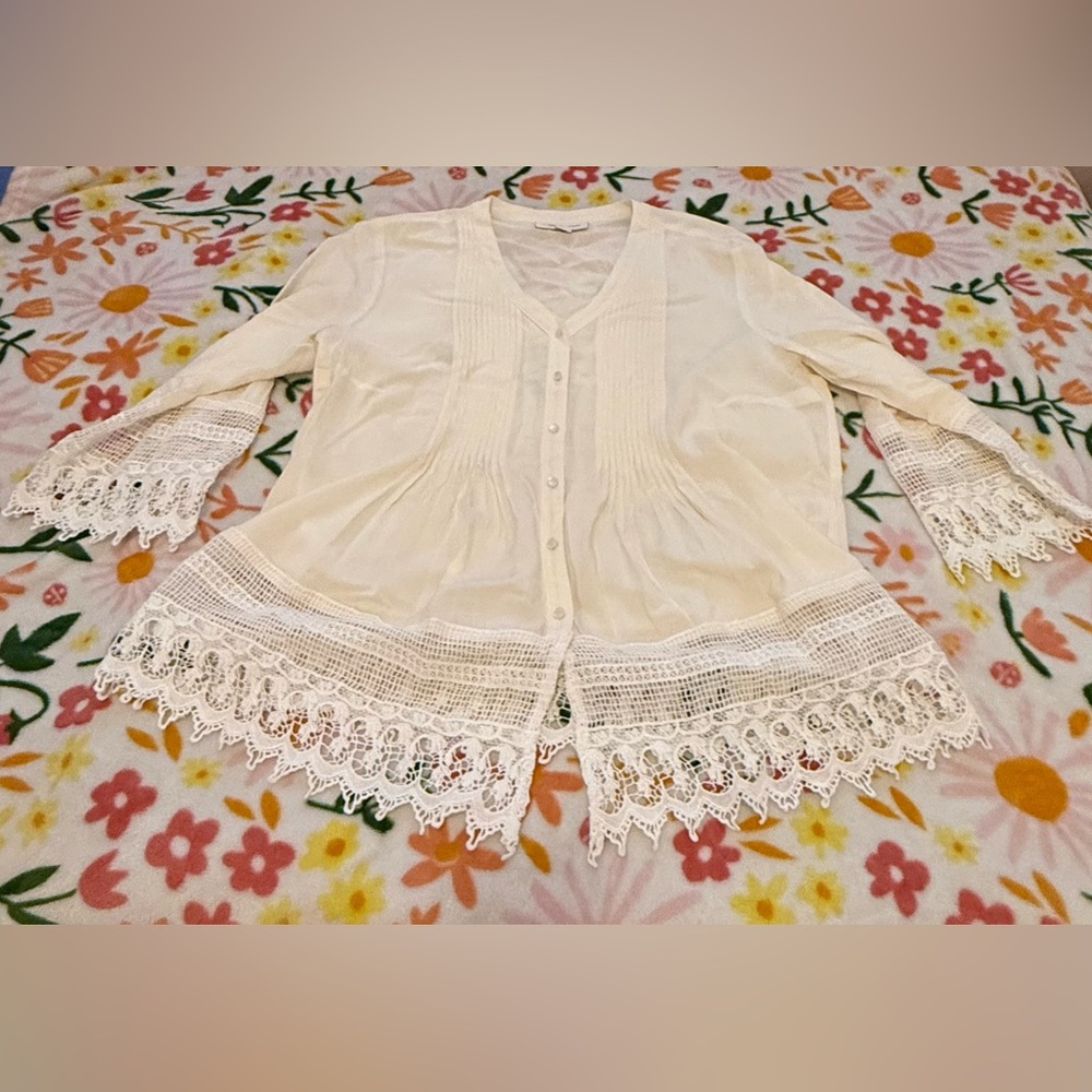 Coldwater Creek Medium Blouse with Lace
